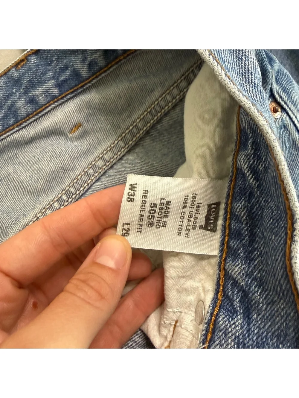 Levi's 505 Regular Fit Blue Denim Jeans W38 L29